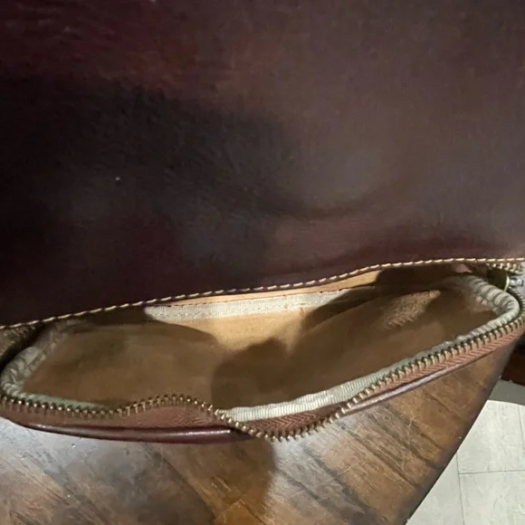 Leather Backpack Made in Italy Brass Gold Tone Hardware